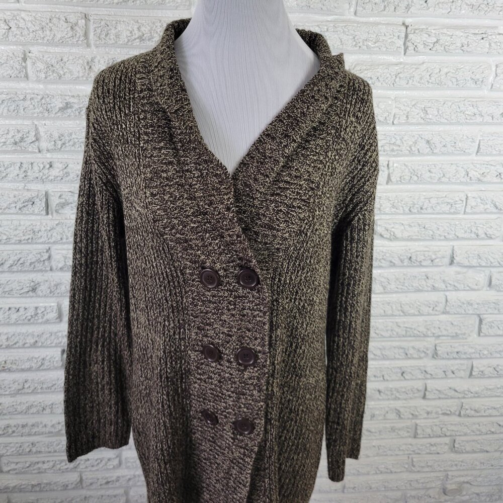 United States Sweaters Womens XL Cardigan Brown Marled Long Sleeve HNGE - Picture 3 of 9